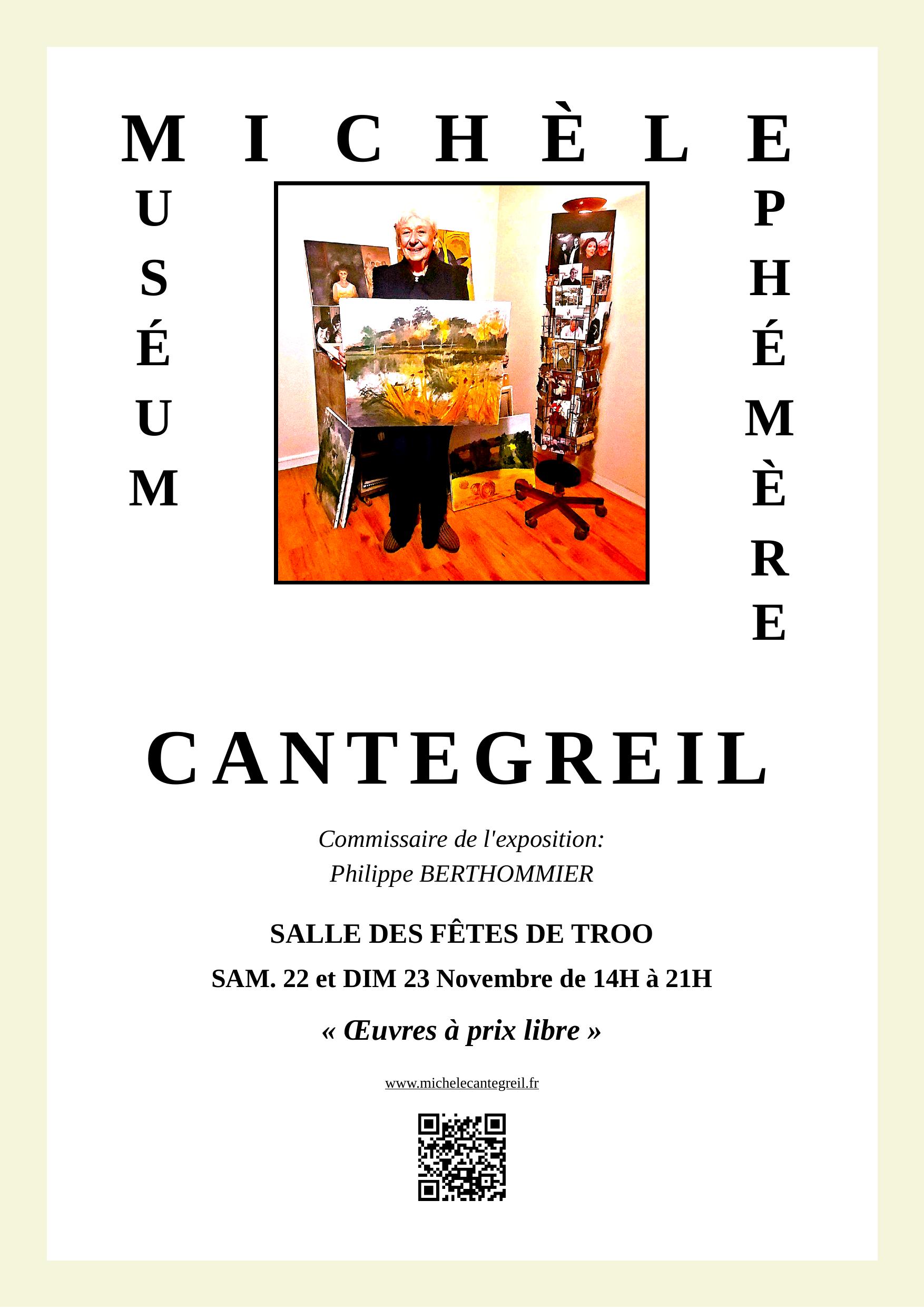 Affiche Exposition Michèle Cantegreil - Musée Éphémère Troo